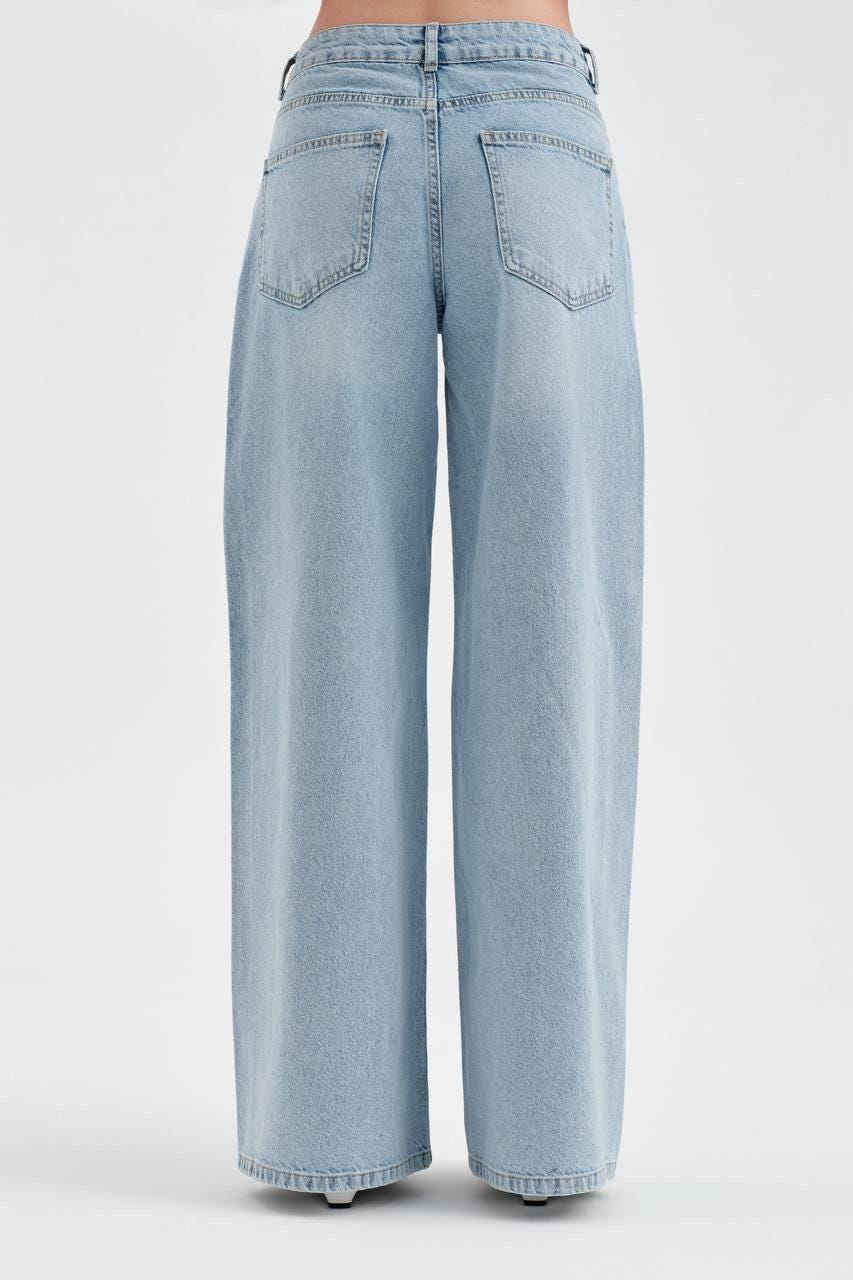 Layered Pocket Panel Wide Leg Jeans - Image 4